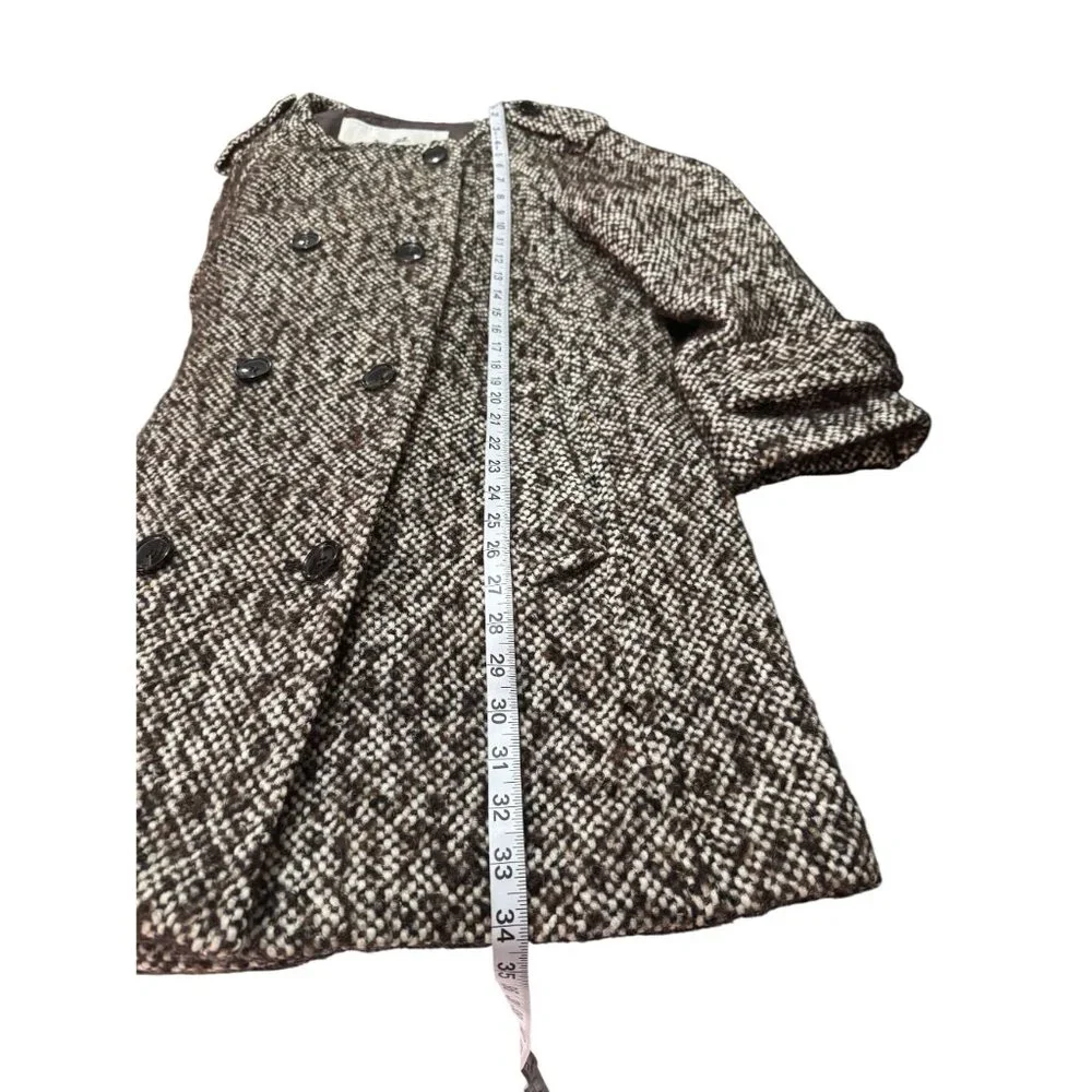 Coach Women's Brown Wool Tweed Double Breasted Button Front Coat Size S/P‎